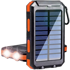 20000mAh Dual USB Waterproof Solar Power Bank Mobile Power Supply Holder Type-C DC Input polymer Lithium Battery Over-Charging