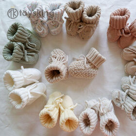 Shenzhen Lechi Creative Industrial Co., Ltd. Cotton Crochet Baby Socks Size 0-18 Months Knitted Crib Shoes Booties