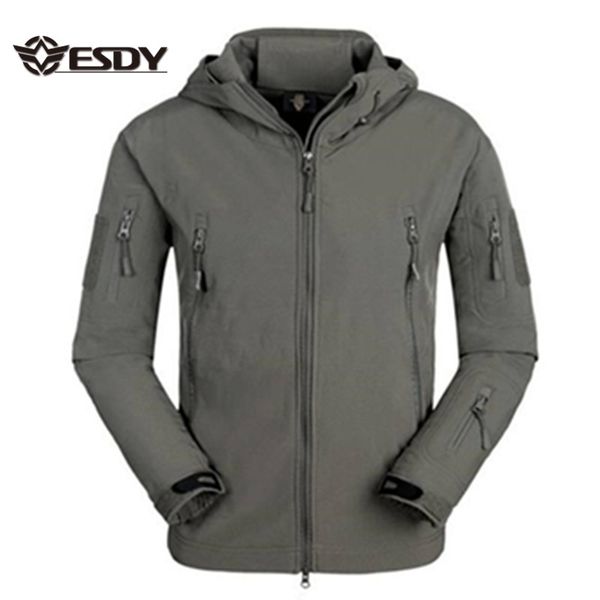 ESDY Men Outdoor Hunting Camping Fleece Coat Waterproof Sports Tactical Softshell Jackets