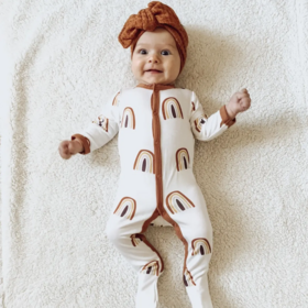 Custom Printing Bamboo Newborn Bebe Clothes Baby Bamboo Zippers Baby Romper Pajamas