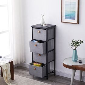 Simple Practical Manufacturing Dresser Organizer With Foldable 4 Storage Drawers Home Dresser Storage Tower Cube Box Storage