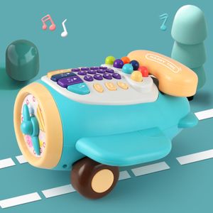 Early Educational Baby Sensory Toy Airplane Telephone Learning Baby Montessori Musical Toys Phone With Piano Keyboard For Kids