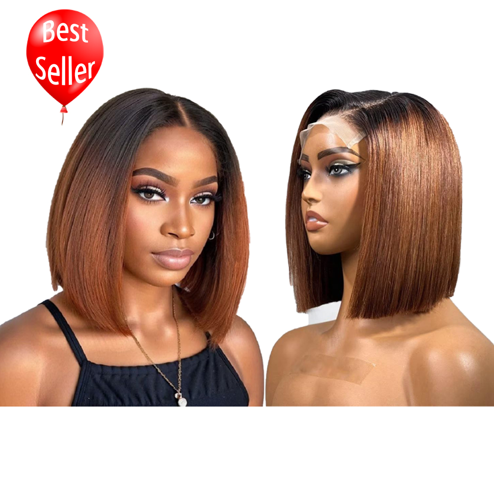 Cheap Ombre #1b 30 Colored Short Bob Wigs Human Hair Lace Front Hd Lace Frontal Wig Wholesale Peruvian Bob Wigs For Black Women