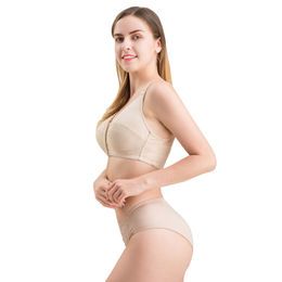 Back Support Front Close Nursing Bra,Plus Size Full Cup Wide Strap Big Breast Unlined Soft Bra