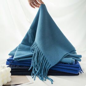 Winter scarf solid color pashmina scarf classic solid women tassel pashmina shawl