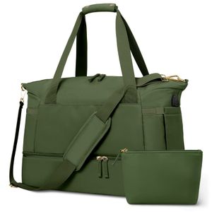 Women Sports Travel Duffel Bag with USB Charging Port Weekender Overnight Bag with Wet Pocket and Shoes Compartment