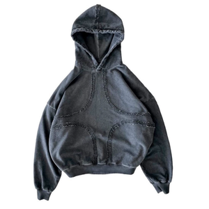 Clothing Manufacturer 100% Cotton Pullover Patch Embroidered Hoodies Streetwear Distressed Cropped Hoodie For Men