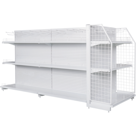 Wire Mesh Back Panel Retail Display Shelf Gondola Wall Shelving for Convenience Storage Racking Store Shelf Display Shop Shelving