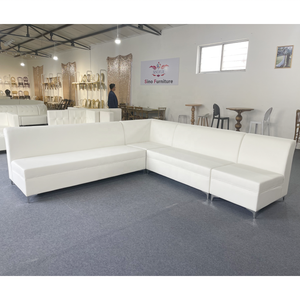 Sinofur Wedding furniture latest design sofa set l shape modern white leather sofa set sectional sofa for event