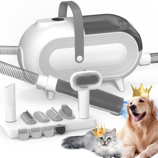 Dog Shaver with vacuum Low Noise Quiet pet vacuum grooming brush Hair Clippers Set for Dogs Cats Pets
