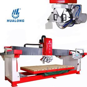 Hualong Machinery China Plc Stone Cutting Machine Premium Bridge Saw Cutting Granite Marble Quartz Stones Automatically