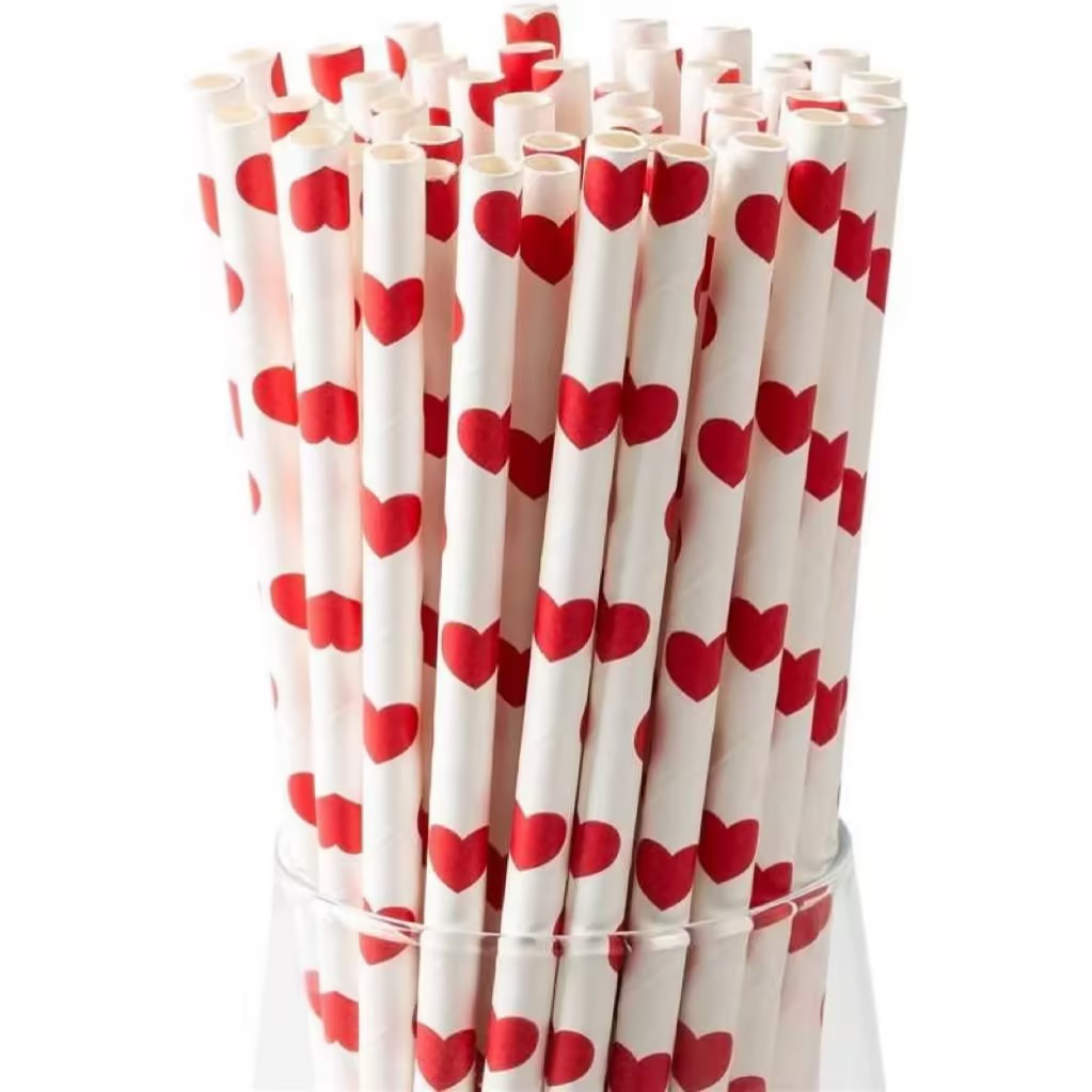 100% Food Grade Non-toxic Disposable Dye Free Striped Paper Drinking Straws In Stock