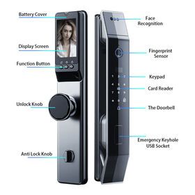 Entrance Waterproof Full Automatic Smart Door Lock With Camera Digital Mortise Finger Print Door Lock 3d Face Smart Locks