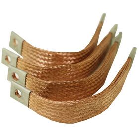 Custom Cheap Automobile Engine Battery Electrical Flexible Connecting Cable Braided Copper Tape Bonding Jumper Strip Wire