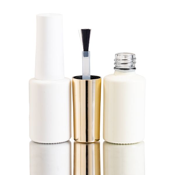 Nail Polish Bottle Empty 8Ml Empty Uv Gel Polish Bottle White Cylinder Glass Cosmetic Bottles