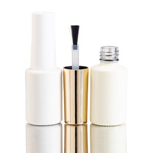 Nail Polish Bottle Empty 8Ml Empty Uv Gel Polish Bottle White Cylinder Glass Cosmetic Bottles
