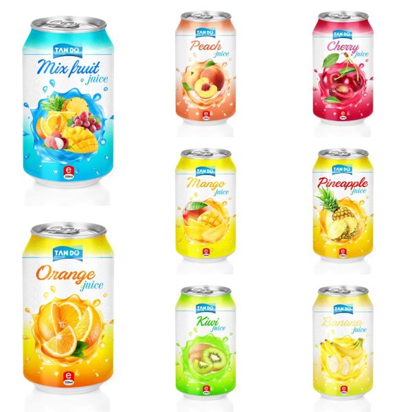 Wholesale Fruit Juice Drink 330ml Canned TANDO Cheap price can Private Label Delicious Juice Drink Viet Nam