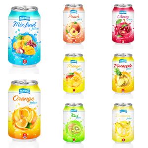 Wholesale Fruit Juice Drink 330ml Canned TANDO Cheap price can Private Label Delicious Juice Drink Viet Nam