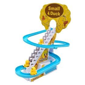 Children's Duck Competition Set Up Stair Climbing Track Slot Machine Toy Led Flash and Music Little Duck Toy