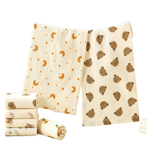 High Quality Organic Cotton Baby Bib Soft Knitted Muslin Wrap with Cartoon Pattern Sleep Comfort Budget-Friendly Goodness Gifts