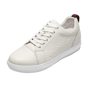 OEM Factory men sports elevator sneakers 6cm hight increase shoes for men white sneaker shoes that make men taller
