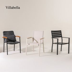 Villabella Aluminum Restaurant Outdoor Furniture Stackable Garden Chairs Modern Patio Furniture Outdoor Chairs