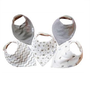 Muslin Baby Bibs Solid Colors Baby Bandana Drooling Bibs With Snaps Customizable Soft Adjustable Toddlers Feeding Bandana Bibs