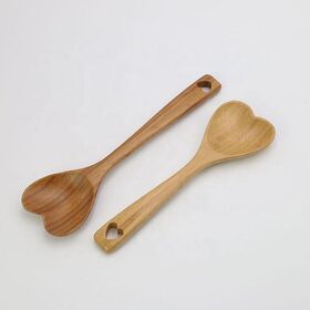 Heart Shaped Bamboo Spoon Set Kitchen Utensils bambus Serving Mixing Spoon for Cooking Baking Stirring