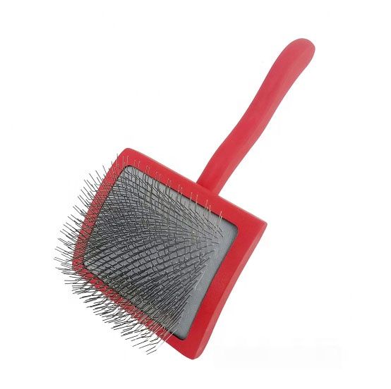Dog doodle brush for grooming pet hair with long,soft pins. Large dematting tool for removes loose fur,tangles,knots,undercoat