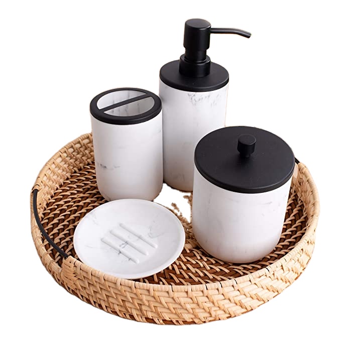 New Modern Round Shape Woven Rattan Tray Food Tray Tea and Coffee Kitchenware Tray For Wholesale Suppliers