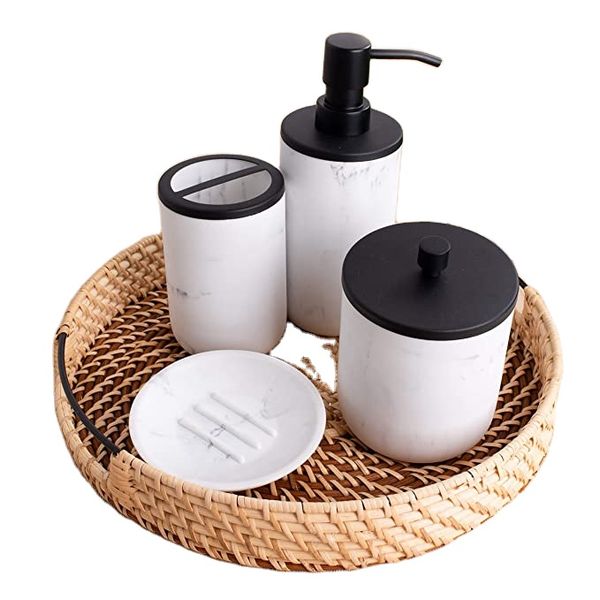 New Modern Round Shape Woven Rattan Tray Food Tray Tea and Coffee Kitchenware Tray For Wholesale Suppliers