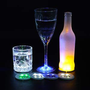 LED Coasters Lights Bottle Service Sparklers Tequila Luces Drink Coaster Wine Bottle Lights up Coaster for Drinks Led Sticker