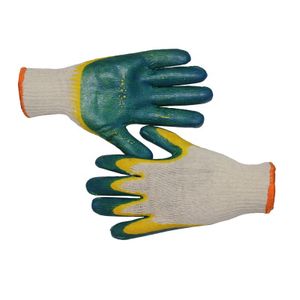 Green Latex Palm Double Coated Knit Safety Work Glove Luvas Guantes CE
