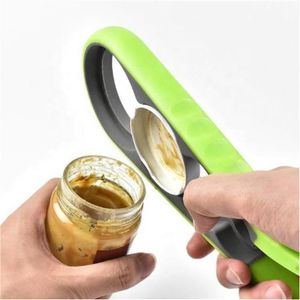 Kitchen Round Handle Silicone Non-slip Gourd-shaped Plastic Can Opener 4 in one