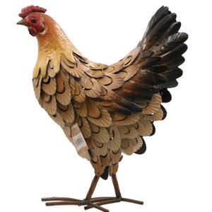 Metal crafts factory Garden statue festival iron cock crafts rusty cock hand made Metal Chicken Sculpture Home Decor
