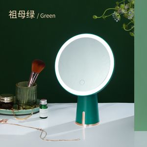 Factory's New Design Portable LED Makeup Mirror Handheld Single-Sided Cosmetic Mirror Plastic Finish Vanity Use Packaged Box