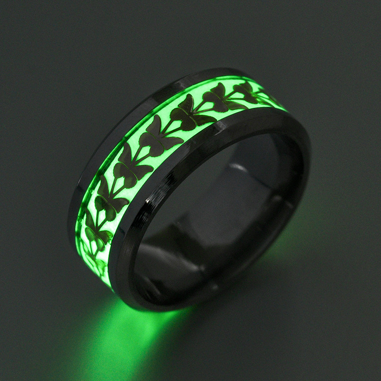 Nanning Shuheng International Trade Co., Ltd. New style 8mm stainless steel butterfly luminous ring for men and women