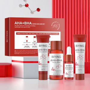 100% Organic AHA BHA Private Label Facial Set Skin Care Face Products Beauty Brightening 4 Items Series Skin Care Set