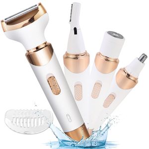 Custom Logo Private Label Women Portable Electric Razor Shaver Set Hair Remover Epilator 4 in 1