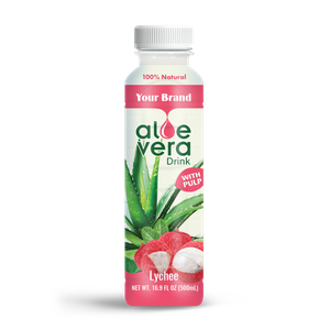 Vietnam Lychee Flavored Aloe Vera Beverage OEM ODM Private Label Bottle Packaging - 500ml PET Wide Bottle