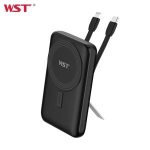 WST Portable 10000mah Mini Power Bank Wireless Magnetic PD 20W Cellphone Charger Fast Charging Outdoor Power Supply for Phone