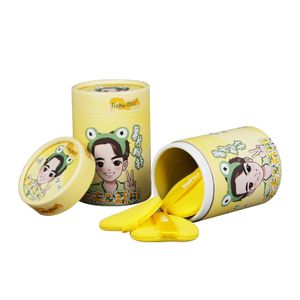 Customized Cartoon Biodegradable Cosmetic Product Packaging Loose Powder Paper Tube Powder Puff Cylinder Packaging paper Can
