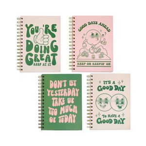 Custom School Hardcover Stationery Work Recyclable Men Women A5 Vintage Cute Notebook Green Spiral