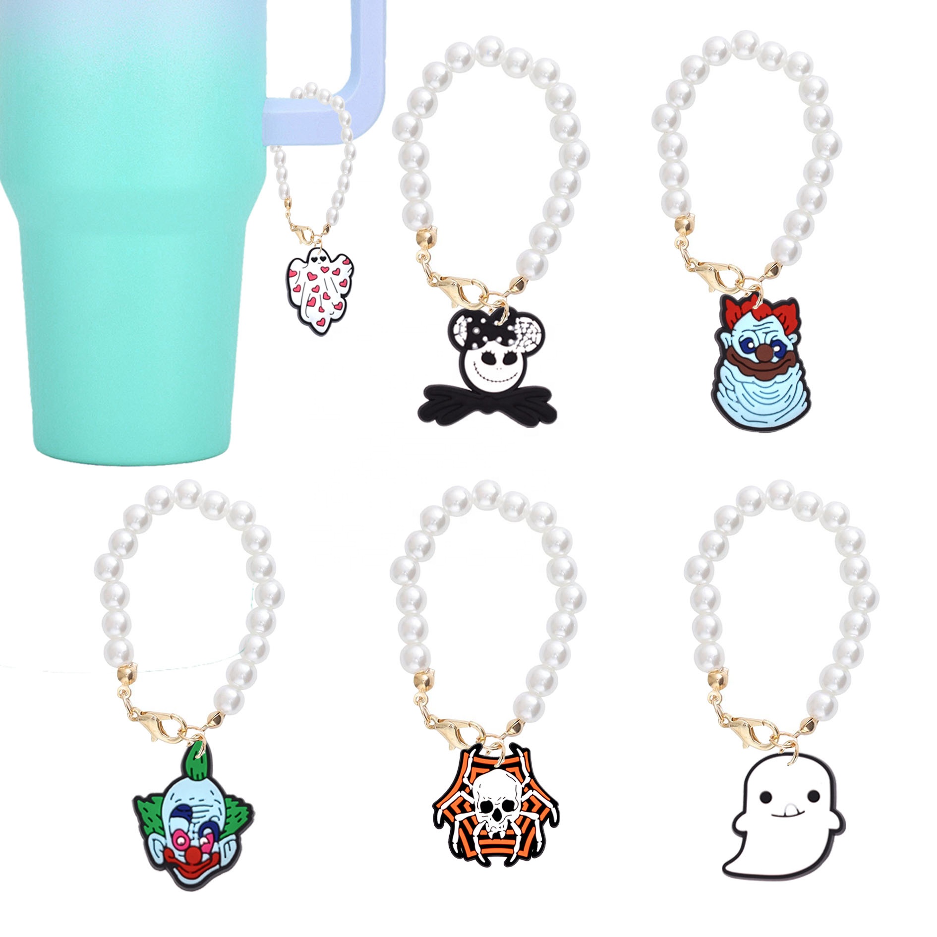 Personalized Stanley Halloween Charm Chains Accessories for Tumbler Cartoon Charms for Cups Pendant Accessories