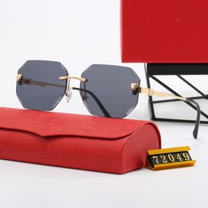 2024 Fashion Retro Luxury Frameless metal glasses Wholesale Women men brand designer shade sunglasses