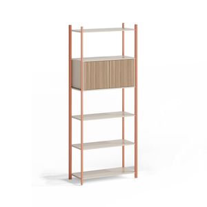 Office Living Room Bookcase Melamine-E1 Bookshelf Bookcase Simple and Modern With 4 Steel Supports Movable Book Rack