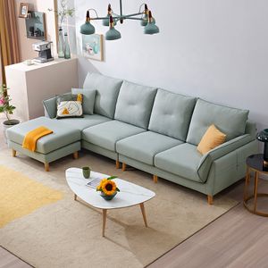102629 Quanu wholesale simple design fabric small sofa set modern 4 seater living room sofa furniture