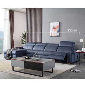 Electric Sofa Bed Furniture  Headrest Adjustable Leather L Shape Recliner Sofa Movable Sectional Sofa Set