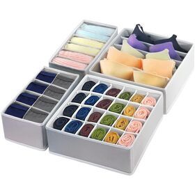 4 PC Storage Boxes Underwear Drawer Organizers, Closet Organizer for Underwear
