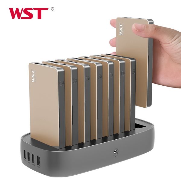 WST de Los Bancos de Potencia 8 Slots 8000mah Power Banks Portable Charger Power Charging Station Powerbank Charger Station